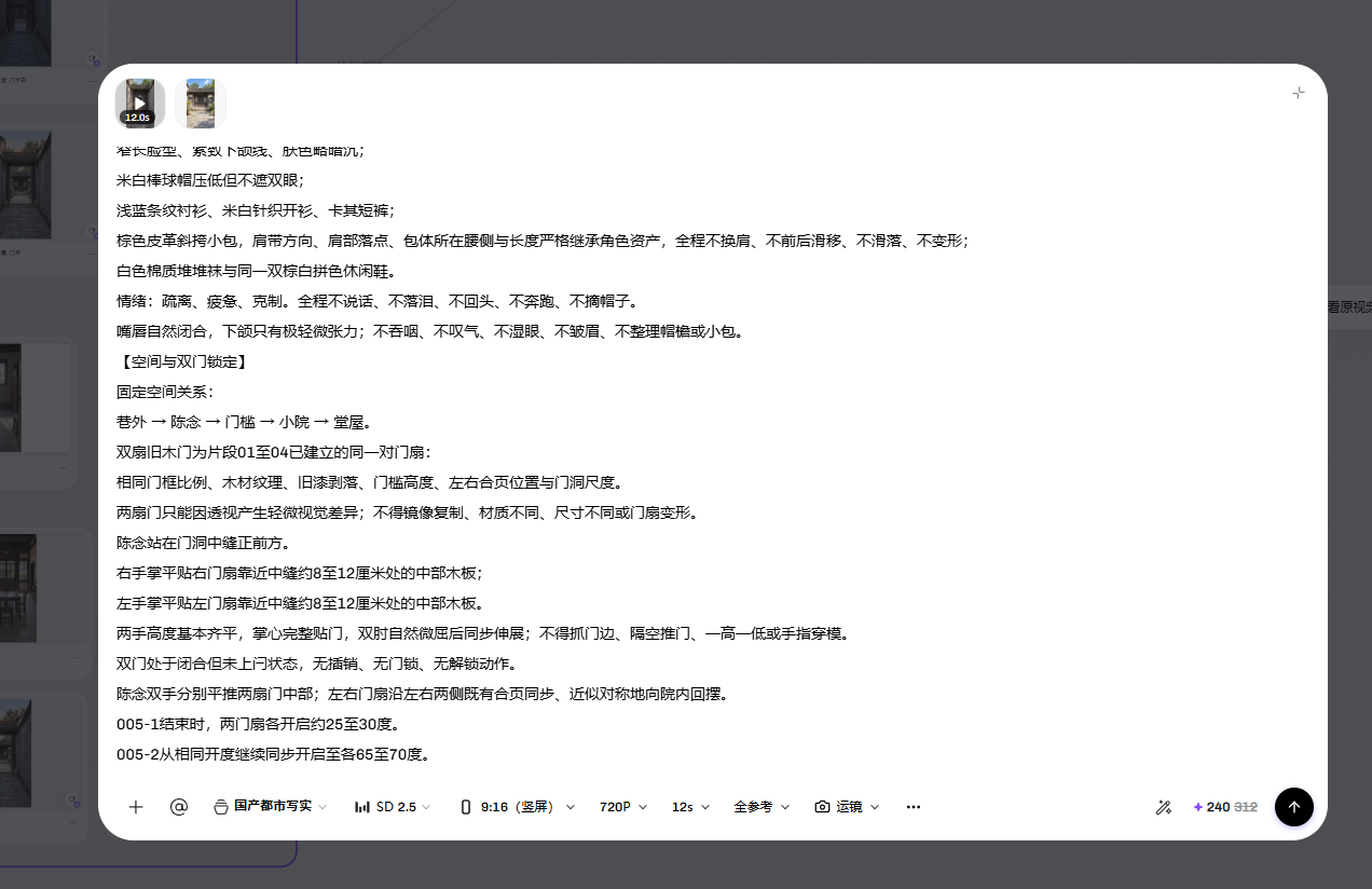 逆香 · 镜头提示词 · 动作与空间设计